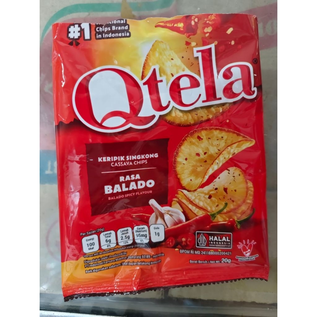 Qtela keripik singkong rasa balado