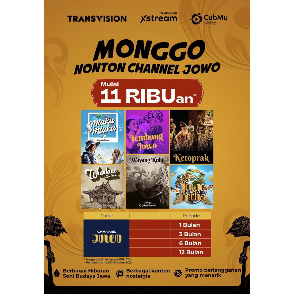 Voucher Paket Nusa Minipack Tanaka Nusantara HD Transvision Channel Jowo