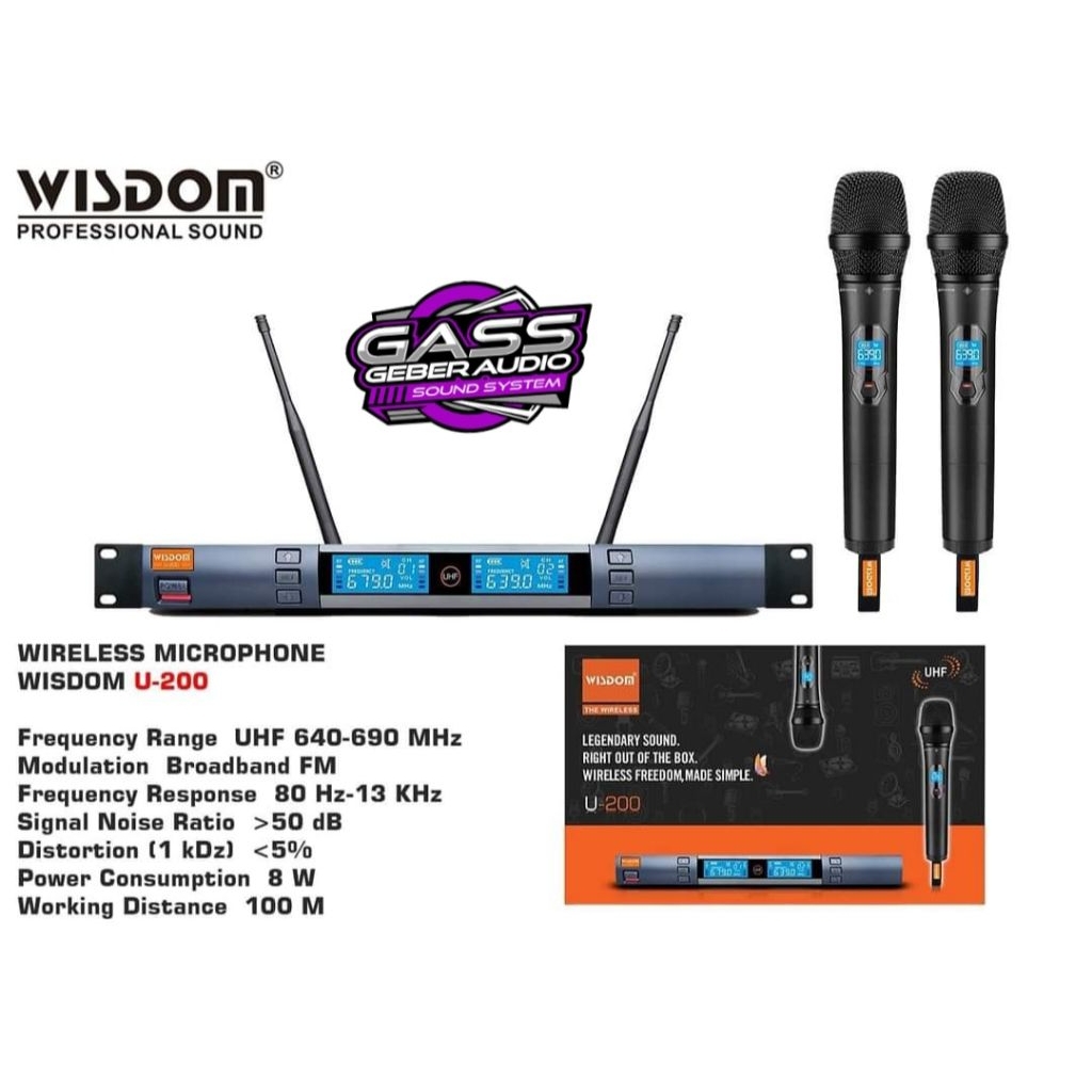 mic microphone wireless wisdom u200 wisdom upro 2