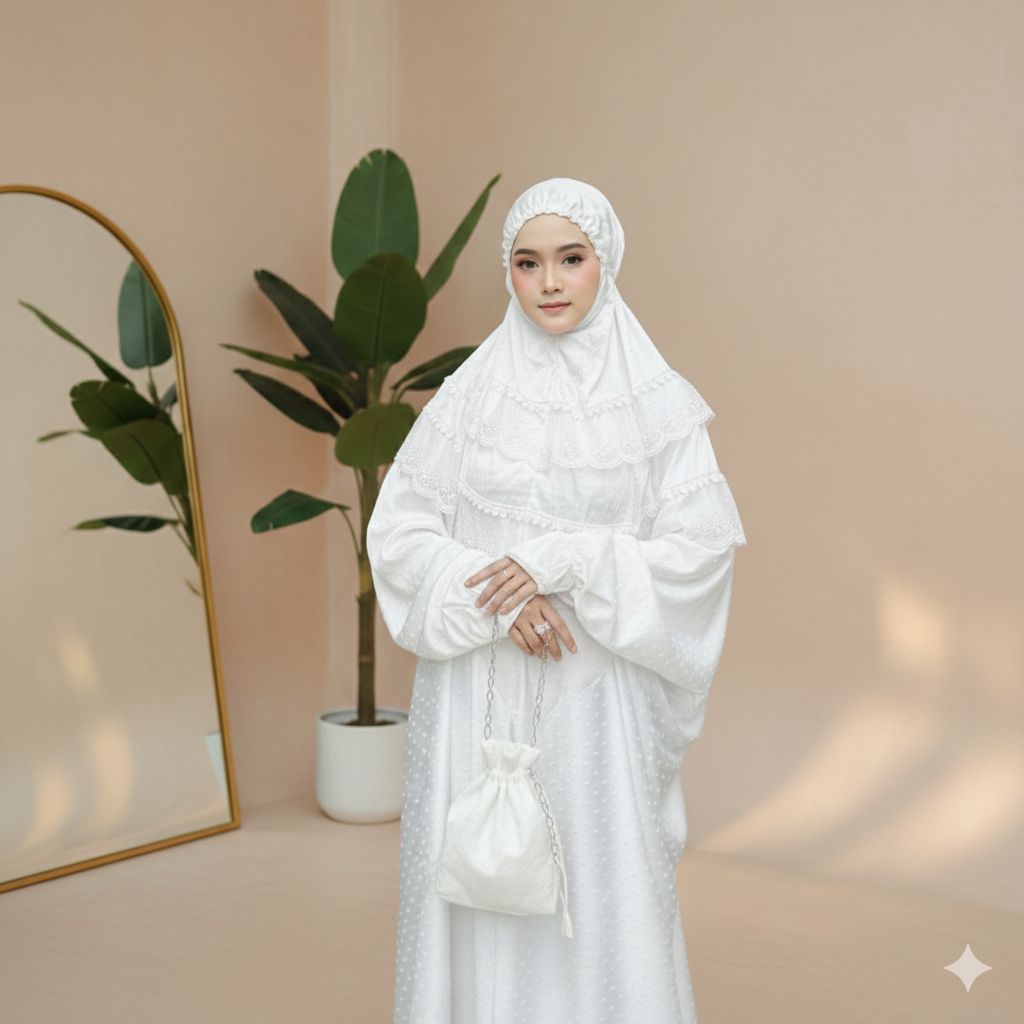 Mukena Armani silk uragiri Sutra cantik elegan