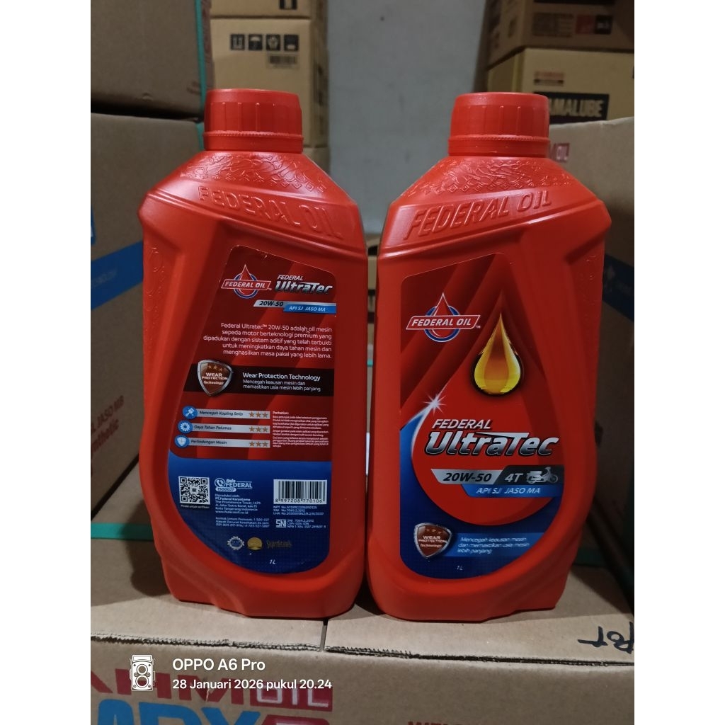 OLI OIL PEDERAL ULTRATEC 1LITER OLI MOTOR 20W-50