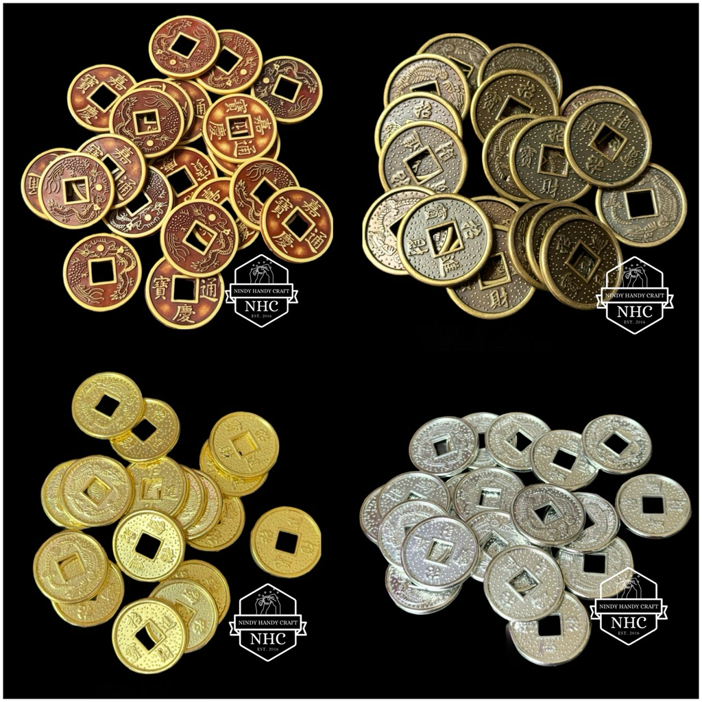 20pcs Koin China Plastik 2.5cm - Koin China Lama - Hiasan hampers Imlek