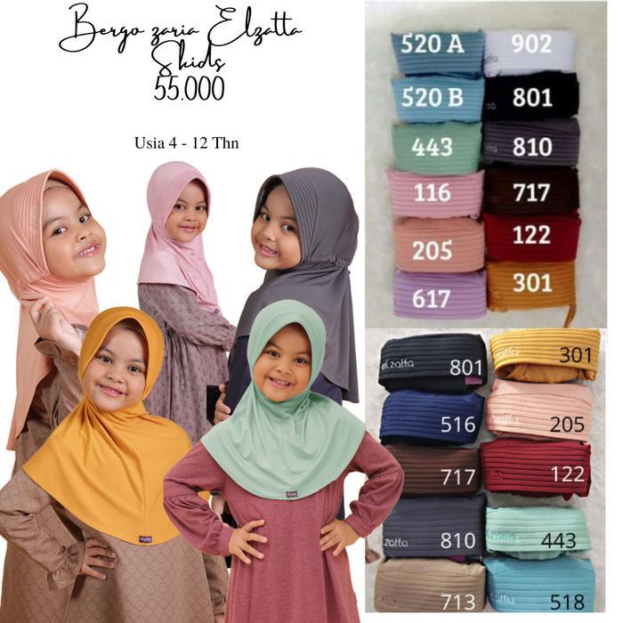 BERGO/JILBAB INSTAN ANAK ZARIA SAHARA KIDS by ELZATTA