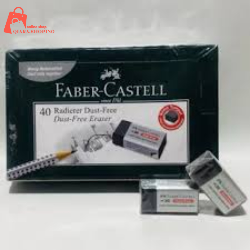 1 PAK (40PCS) FABER CASTELL FREE ERASER HITAM 18 72 99 / PENGHAPUS FABER CASTLE HITAM KECIL BERKUALI