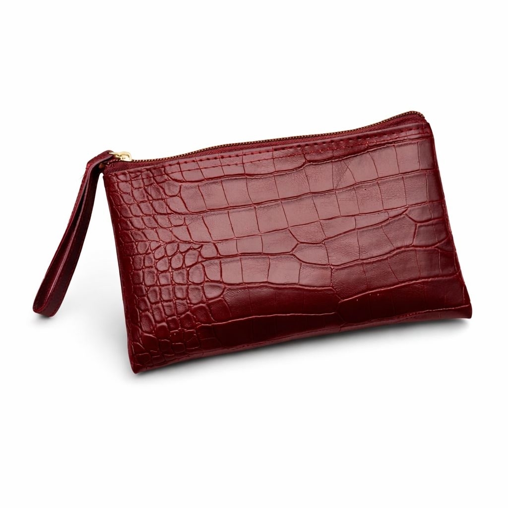 Dompet Wanita Panjang Resleting Simple Bahan Croco Uk 11x19 cm / Pouch Croco Nara Serbaguna | Pouch 