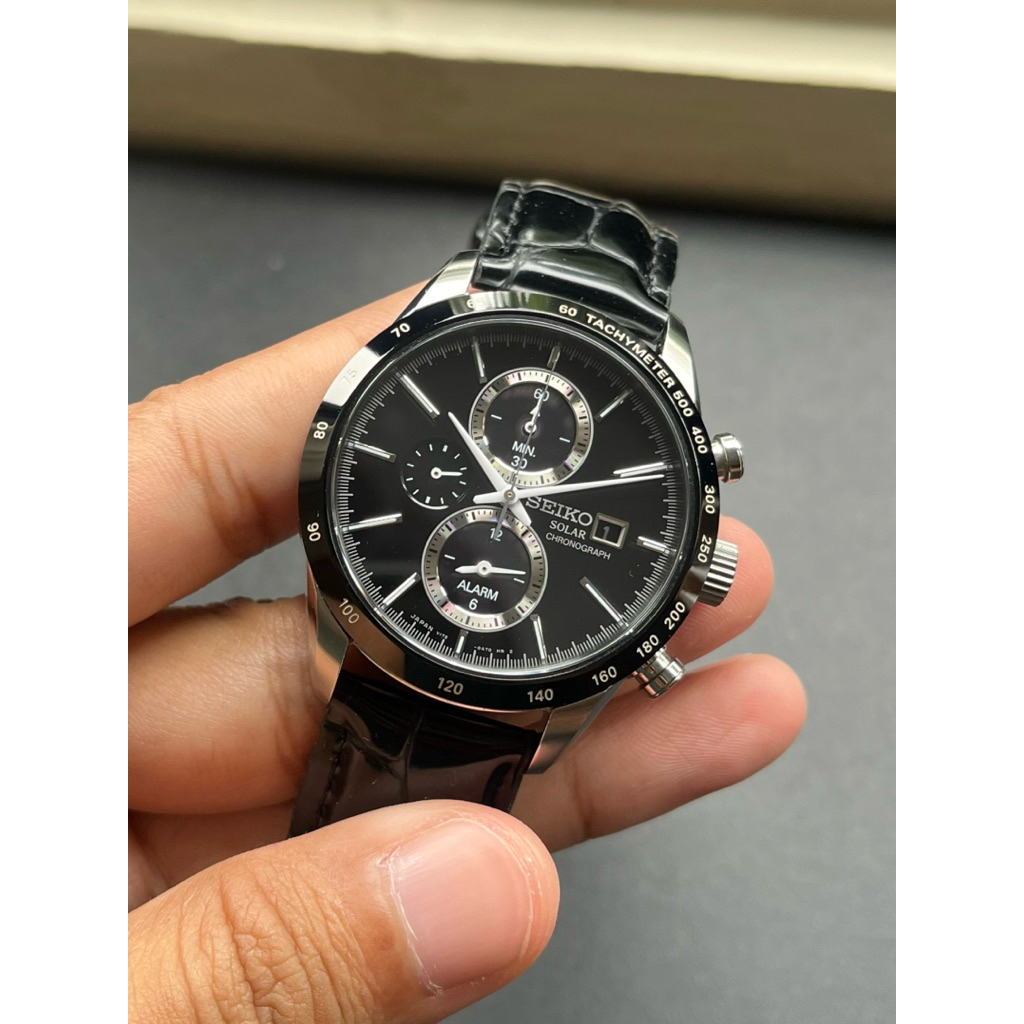 SEIKO CHRONOGRAPH SOLAR ALARM JAM TANGAN BEKAS SECOND ORIGINAL