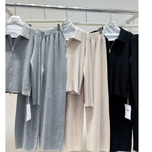 one set knit wanwan zipper new w tag preloved duma ariel
