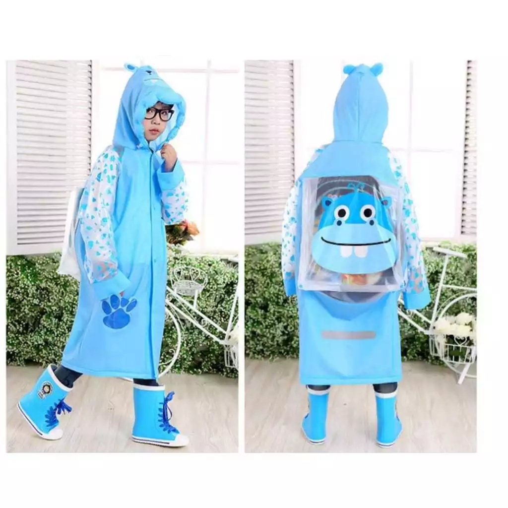 JAS HUJAN TERUSAN ANAK KARAKTER POLOS LUCU USIA 3-15 TAHUN TERBARU JAS HUJAN KUROMI PVC TEBAL