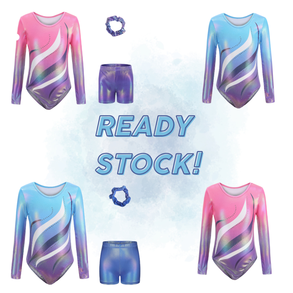 [READY STOCK] Tiny Queens Gymnastic Leotard Anak Import SL-4 Baju Senam Gymnastic Anak Perempuan Len