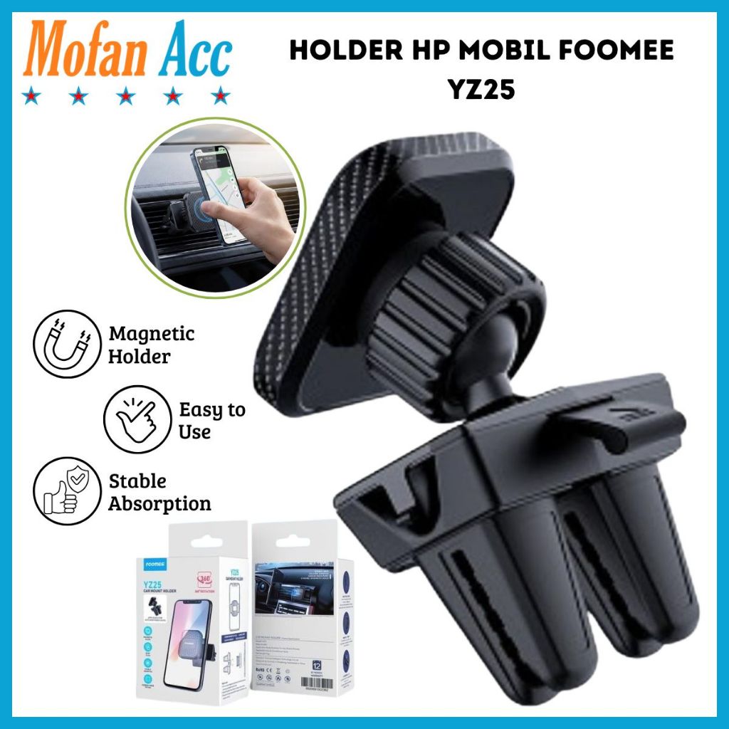 Holder HP Mobil Foomee YZ25 | Car Holder Bracket Handphone Universal Anti Getar & Anti Jatuh Berkual