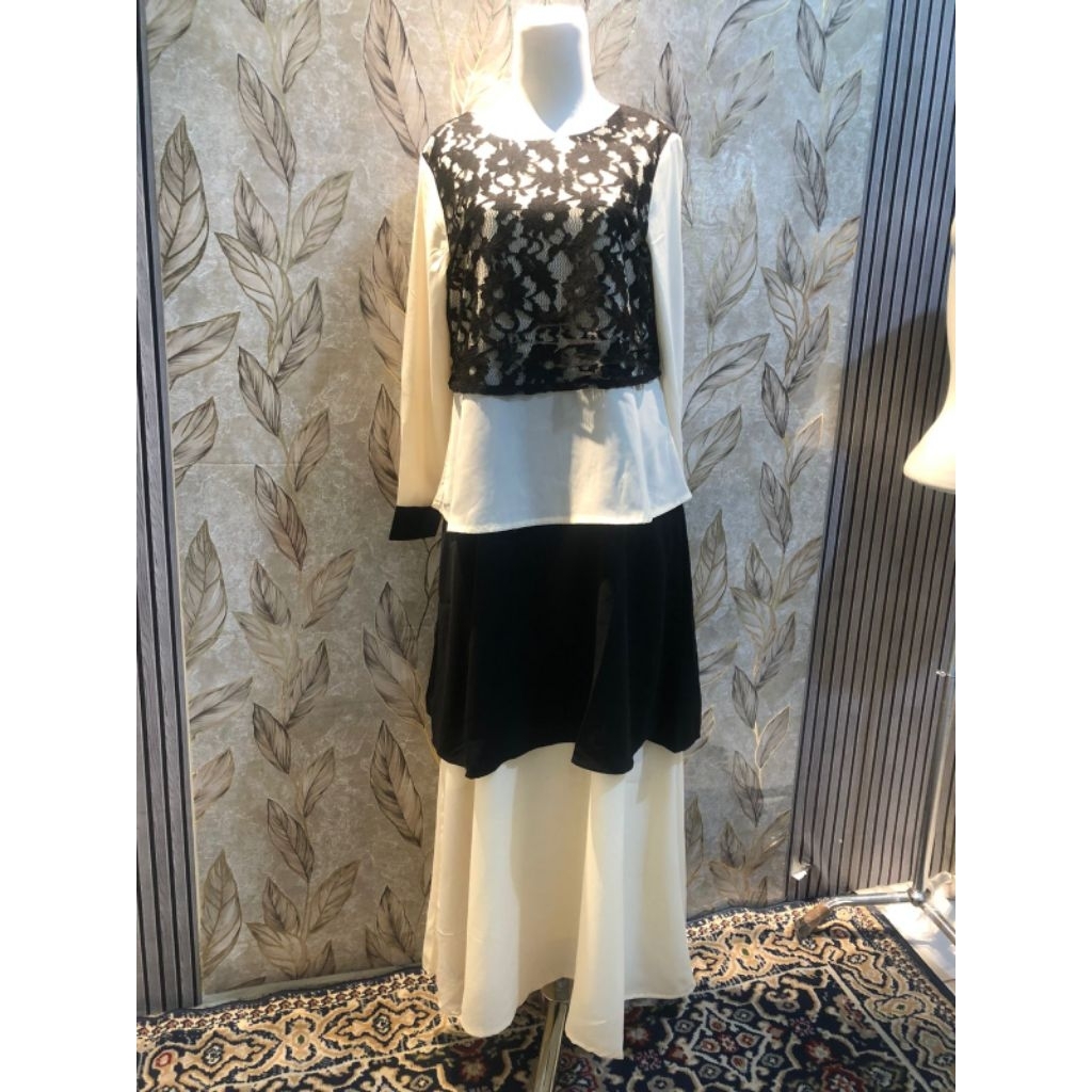 Gamis Brokat Wanita Rosetz Matahari Dress Lebaran Kekinian 2026 I Model Baru Mewah | Baju Kondangan 