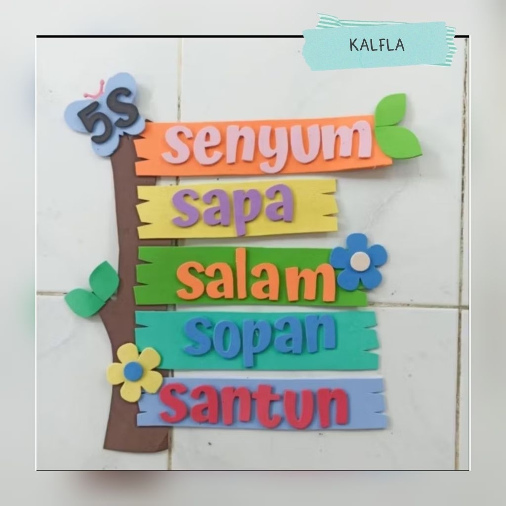 HIASAN KELAS 5S MODEL POHON / DEKORASI KELAS PAUD TK SD / HIASAN KELAS BAHAN SPON