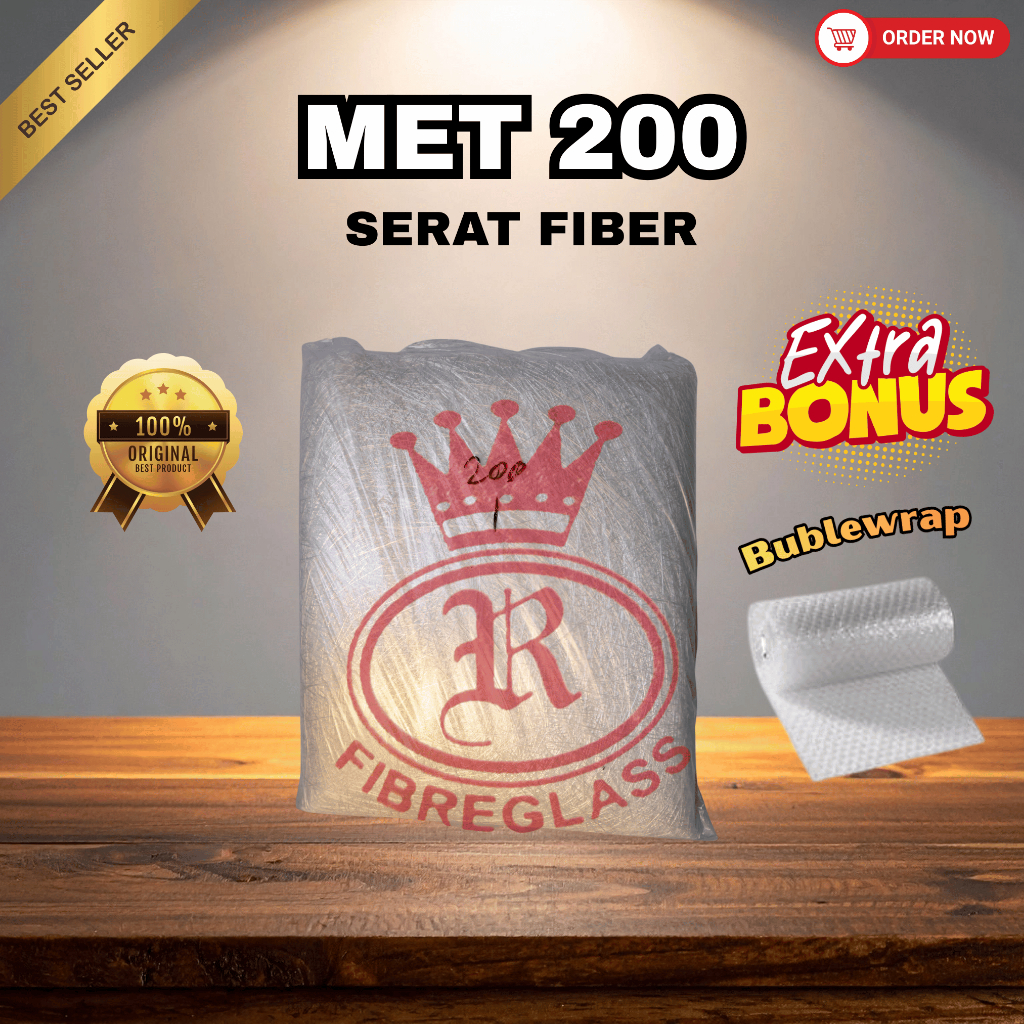 Met 200, Serat Fiber, Serabut Fiberglass, Serabut Kaca Fiberglass