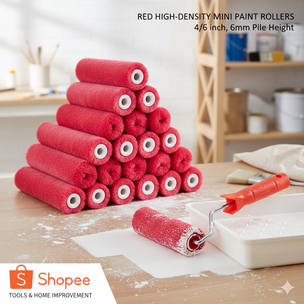 GROSIR 1-6 KOTAK ISI REFFIL BULU DOMBA KUAS CAT ROLL 4" INCH - BULU KUAS ROLL - BULU KUAS CAT BAGUS