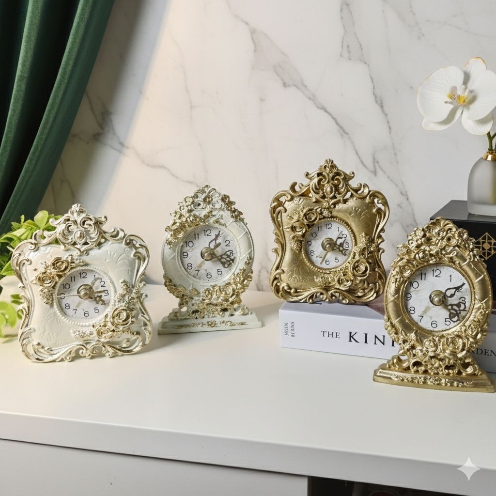 Jam Meja Aesthetic Vintage Unik Ala Eropa Klasik