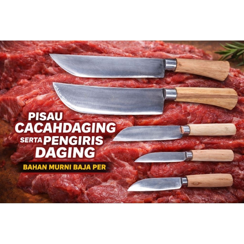 Pisau/CalokCacahDaging/PengirisDagingBahanBajaPer