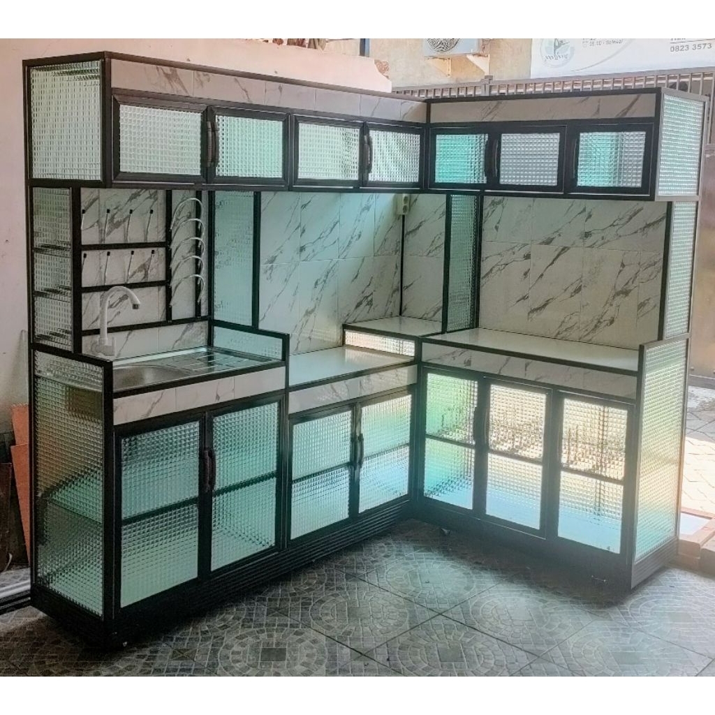 Kitchen Set Rak Piring Sudut L