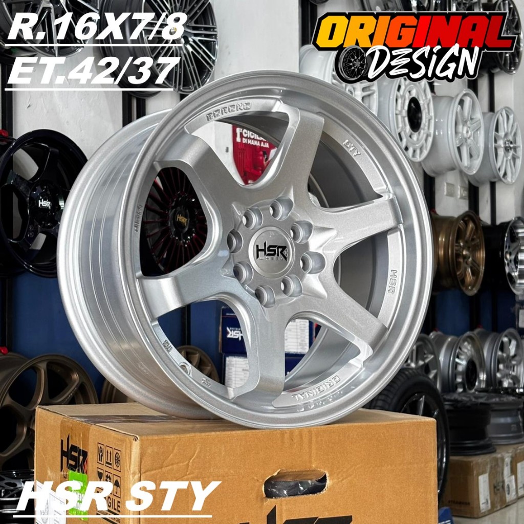 Pelek TE37 Lebar 7/8 Ring 16 Lubang 4 Velg HSR STY R16 Silver