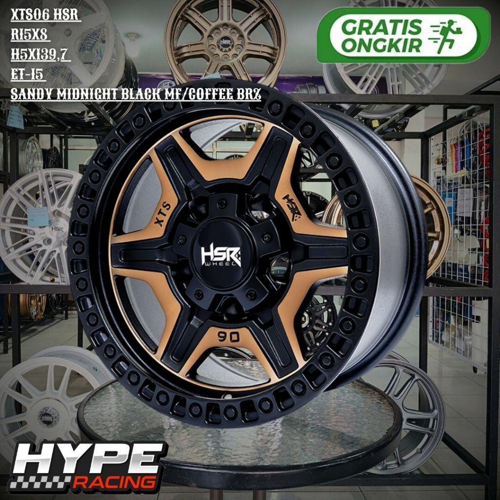 PELEK MOBIL JEEP CJ , ESCUDO , TAFT , NIVA , SIERRA VELG HSR XTS06 RING 15 R15 LEBAR  8 INCH