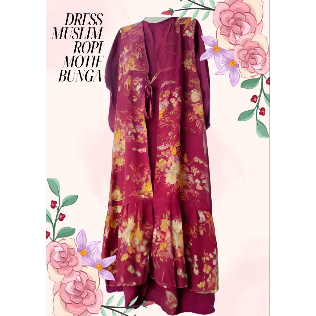 Dress Muslim Rompi Motif Batik