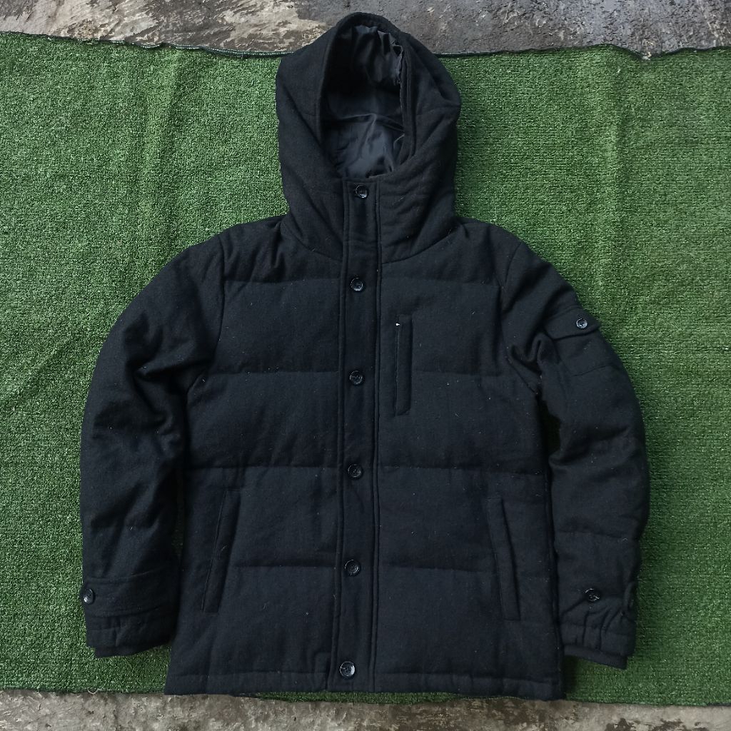 Cavaria Wool Puff Puffer Padded Black Jacket Outdoor