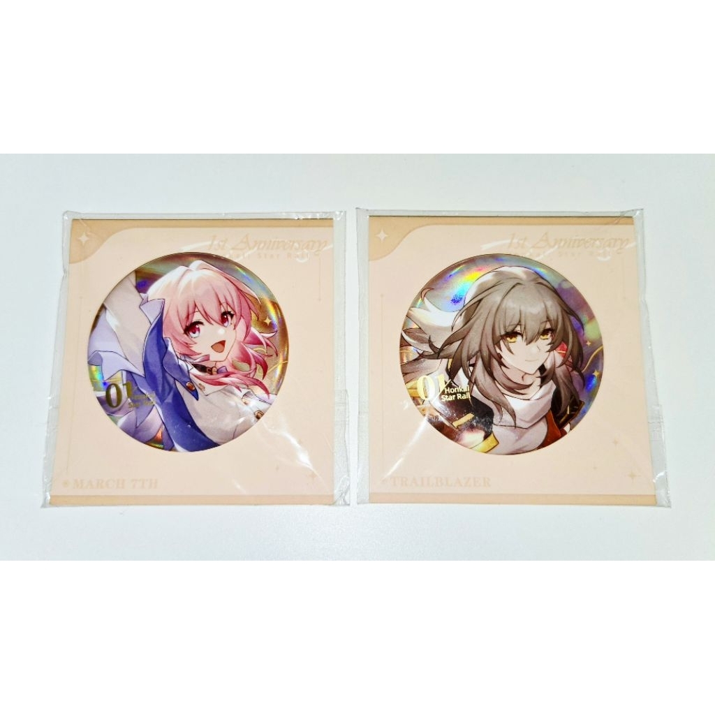 Honkai Star Rail HSR 1st Anniversary Badge March 7th & Stelle