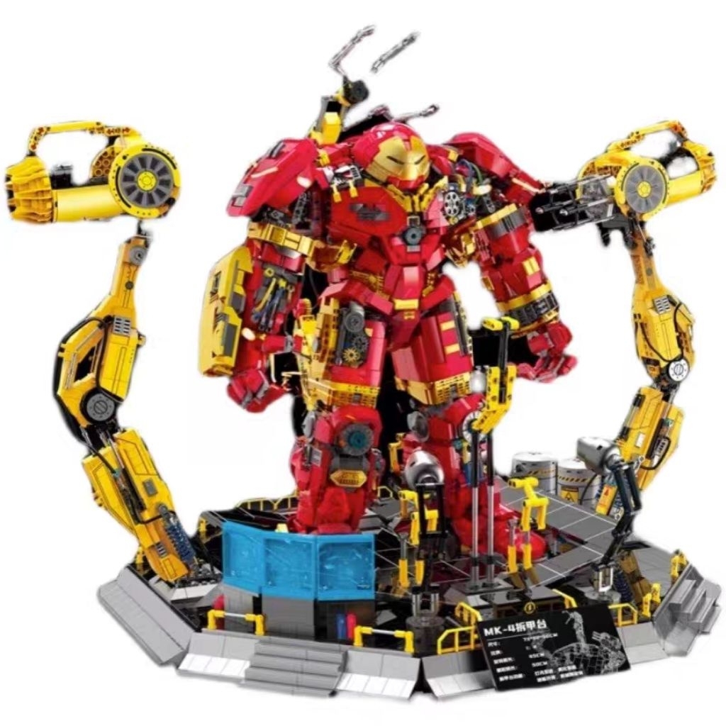 GULY 991-1 Brick IRONMAN HULKBUSTER MARK 44 AMD GANTRY SUIT UP BUILDING BLOCK Set 3328(gantry set) &