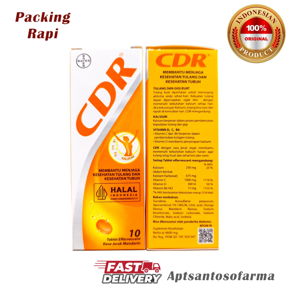 CDR Jeruk Isi 10 Tablet | Kalsium + Vitamin C
