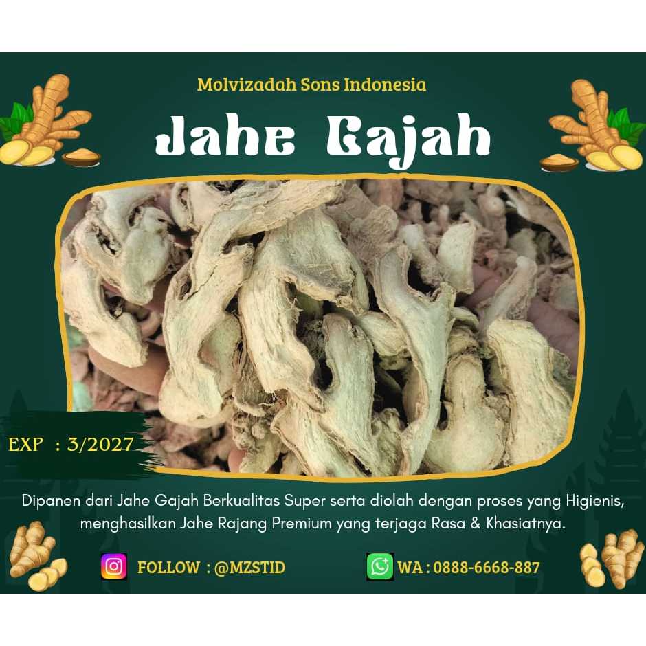 Jahe Gajah Rajang Kering Premium