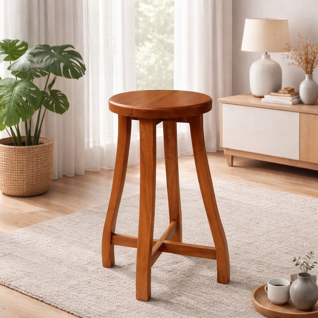 Bar bulat / Kursi Bar Bulat / Bar Bulat Kayu jati / Kursi Bar Bulat kayu jati