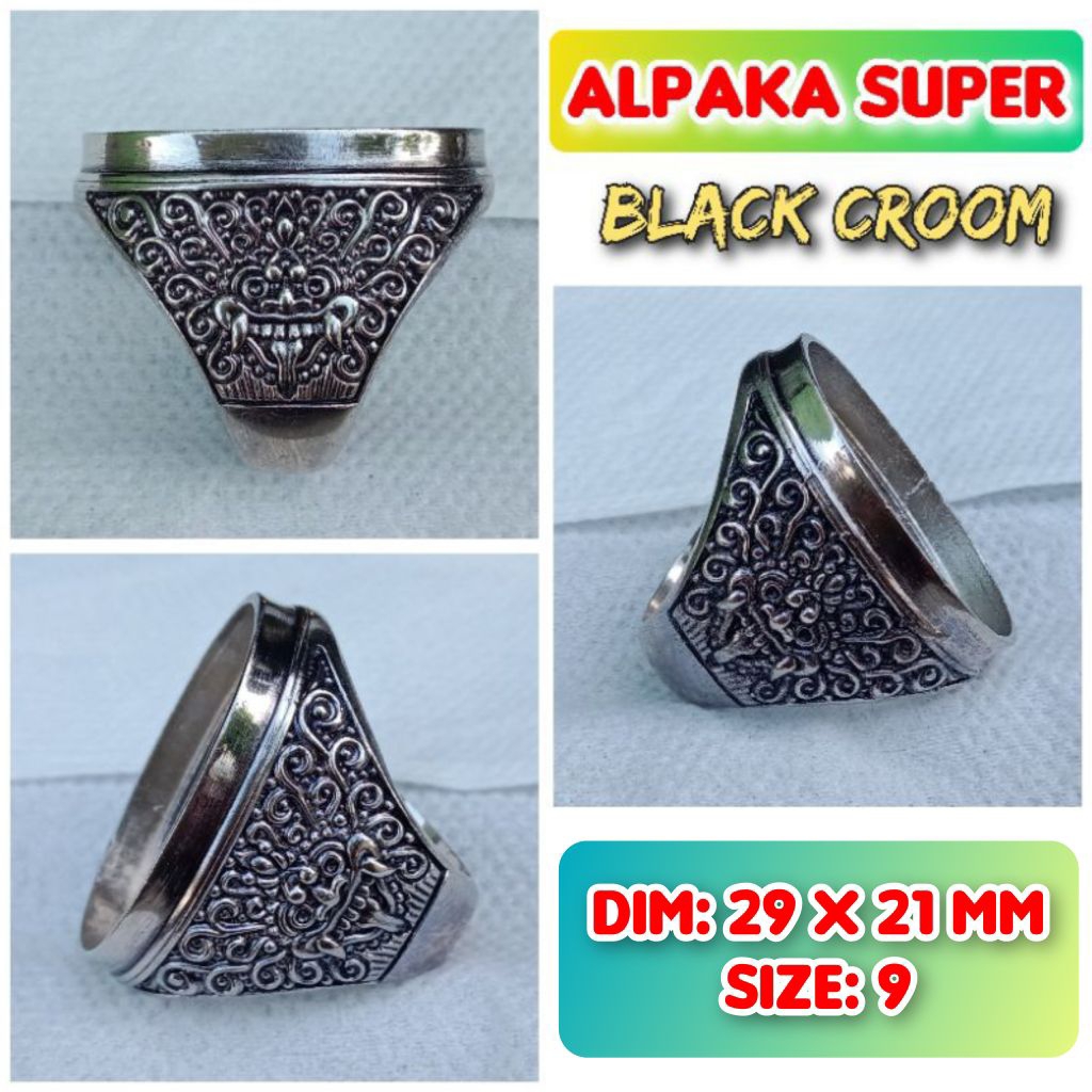 emban batu akik dan permata alpaka super ukir Bali chakra.12