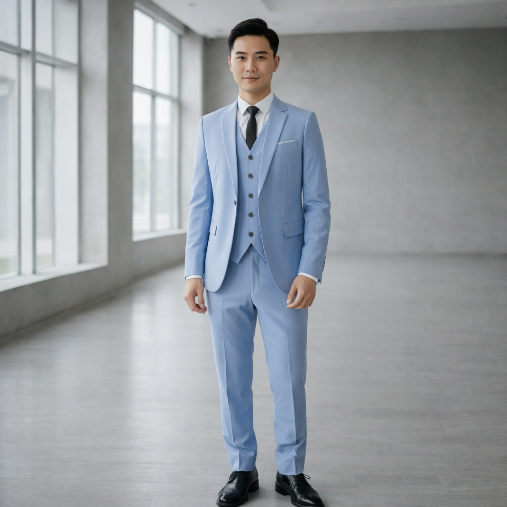 BLAZER JAS PRIA WARNA BIRU MUDA ELEGAN | SETELAN CYAN EVENT SLIMFIT MODERN