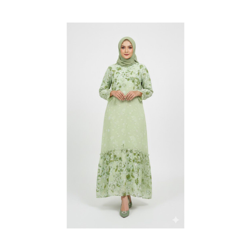 Eprise Gamis N  - FP719C Green | Gaun Maxi Wanita Muslim | Dress Gamis | Dress Lebaran