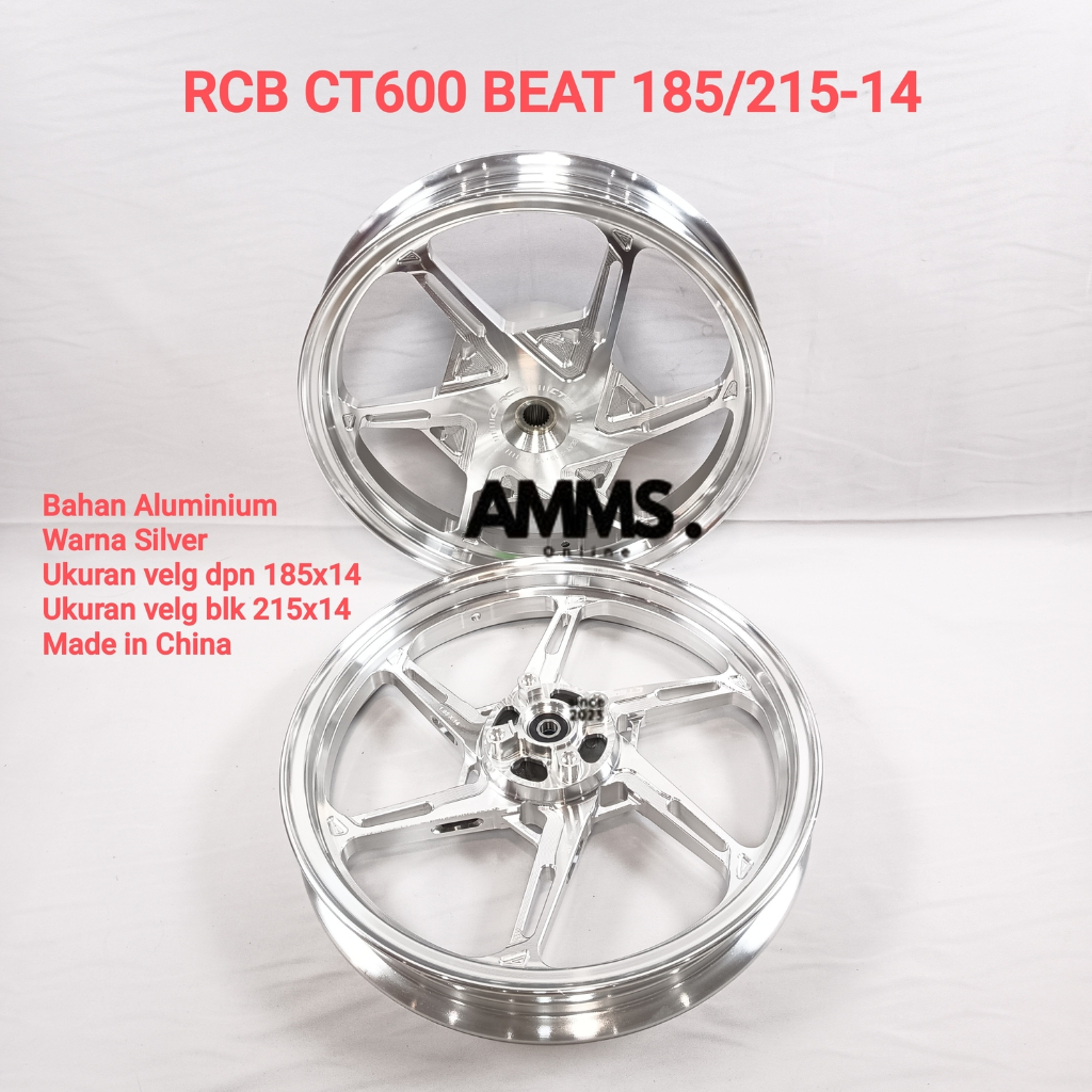 VELG RCB CT600 MOTOR BEAT 185/215 RING 14 SILVER RACING BOY