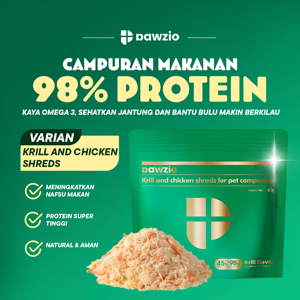 PAWZIO krill and Chicken Shreds for Pet Companion 40g