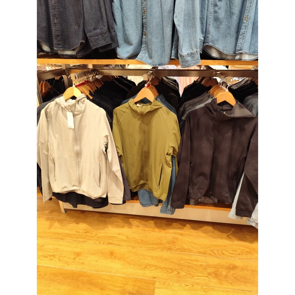 Jaket Hoodie Dry Ex UV Protection Resleting Pria Uniqlo (Unisex)
