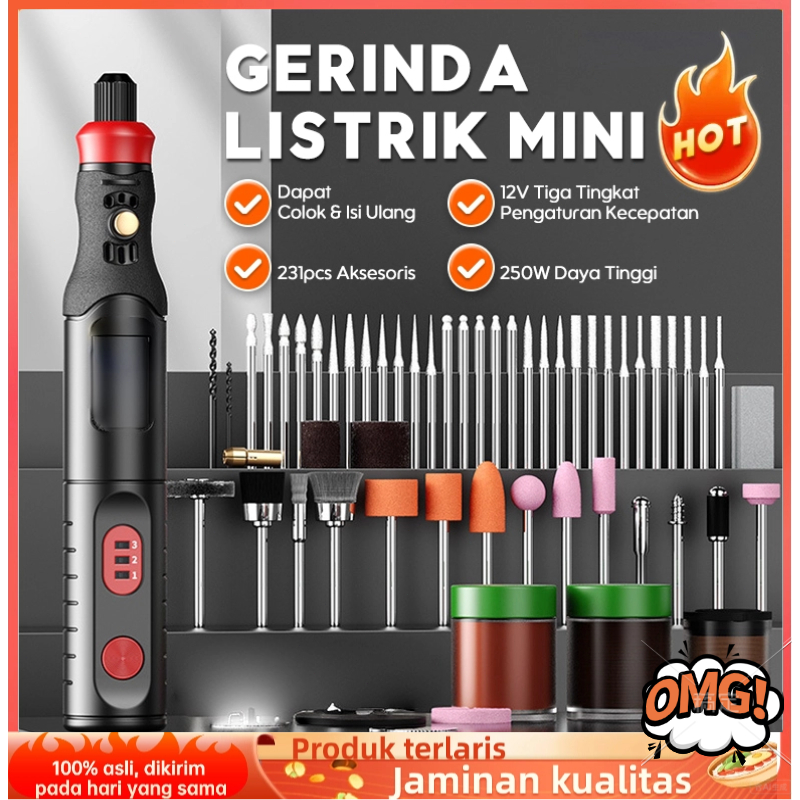 Bor Mini bor mini listrik ARIDOO Bor Mini Grinder Set Mesin Ukir Poles Gerinda Listrik Alat Ukir Gra