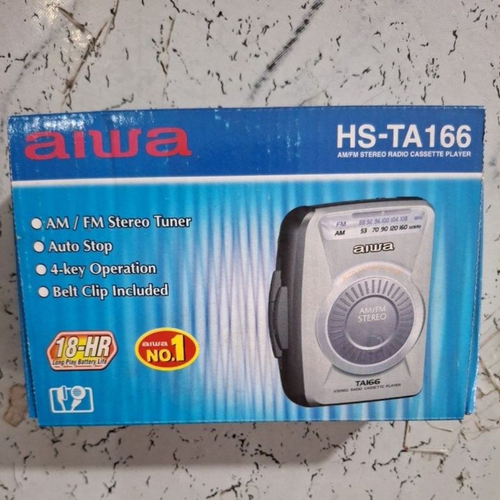 aiwa walkman jadul HS-TA166 (pemutar kaset tape pita & radio AM/FM)