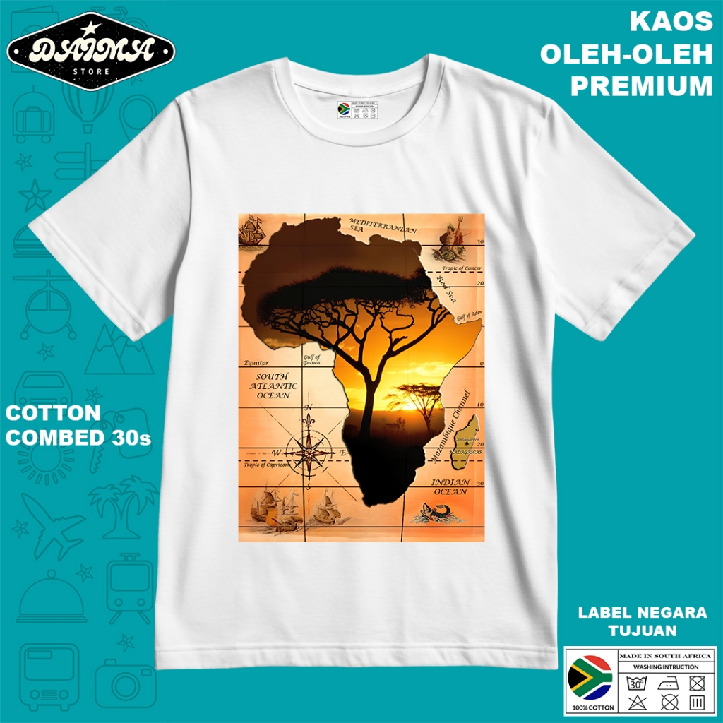 KAOS OLEH OLEH AFRIKA 16 PAKAI TAG LABEL AFRIKA ASLI BAJU SOUVENIR PREMIUM GIFT
