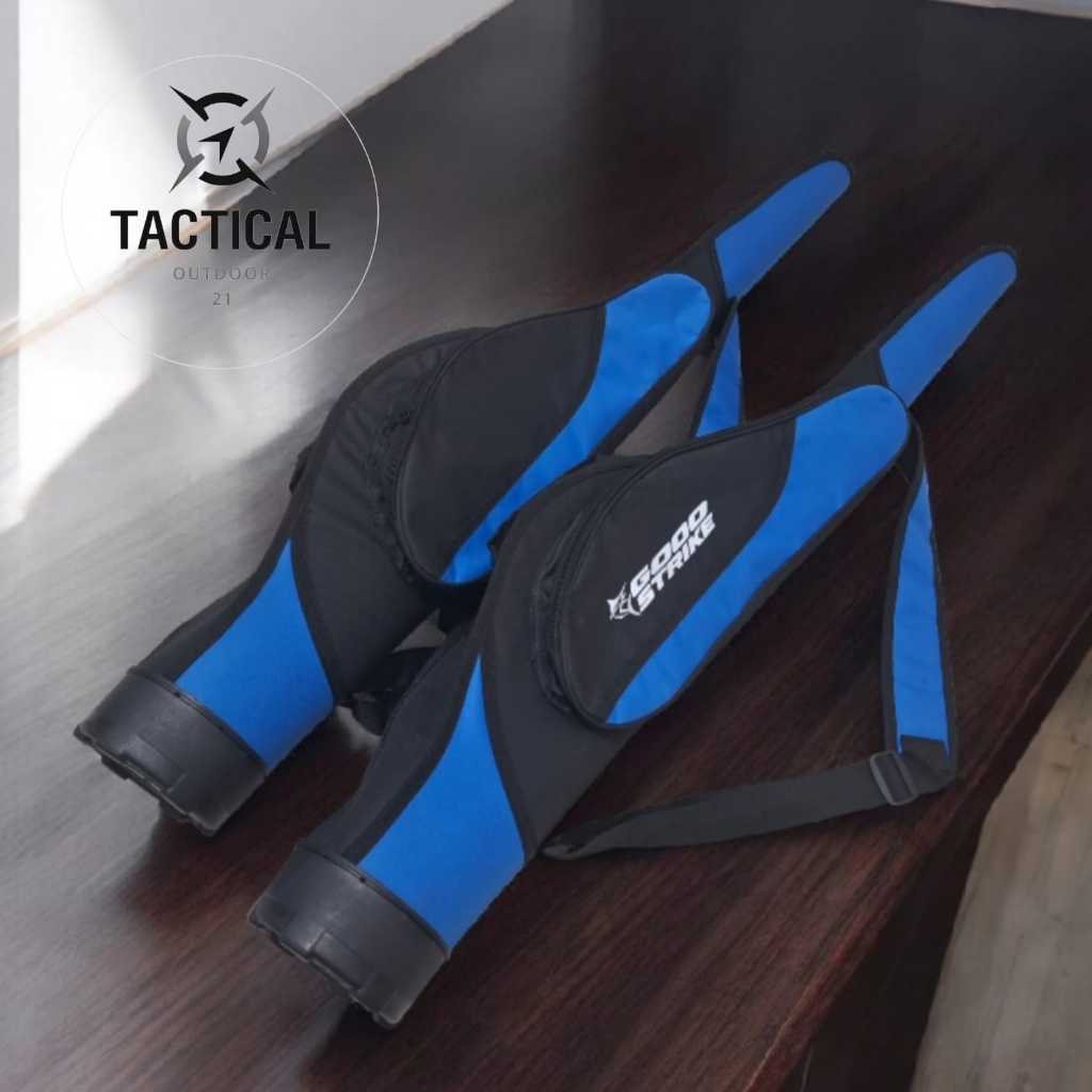 Tas Pancing Joran Hard Case Goo Strike Anti Air Desain Polos & Original Ukuran Lengkap - Biru Hitam