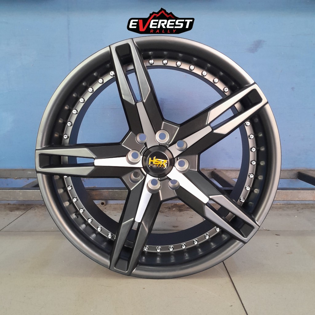 Pelek Motif Palang 5 HSR KEUNIKAI Ring 17 Buat Mobil City Hatchback, Vios, Yaris, Livina