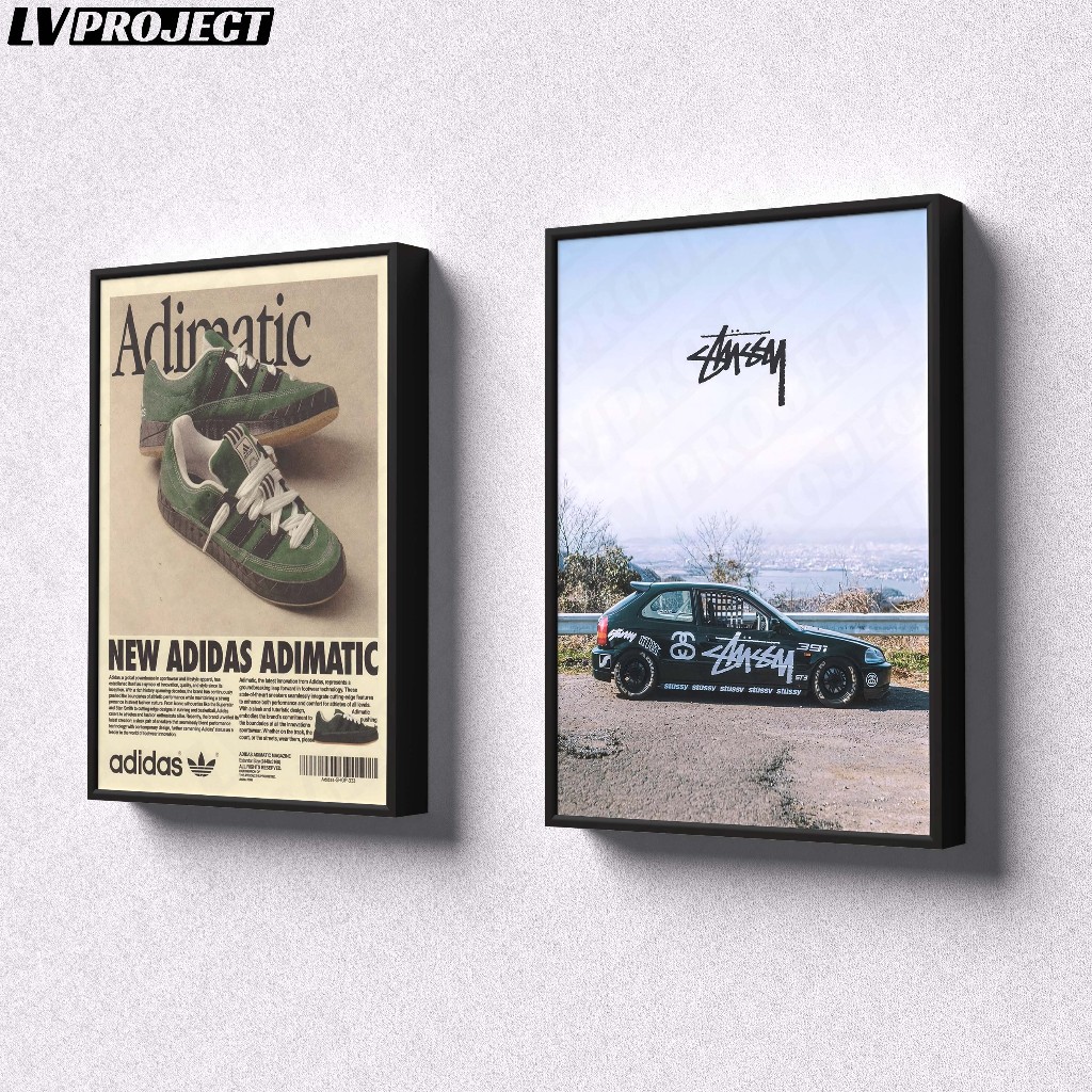 Hiasan Dinding Brand Poster Vintage 20x30cm Frameblock Fiber MDF 30x40cm Walldecor