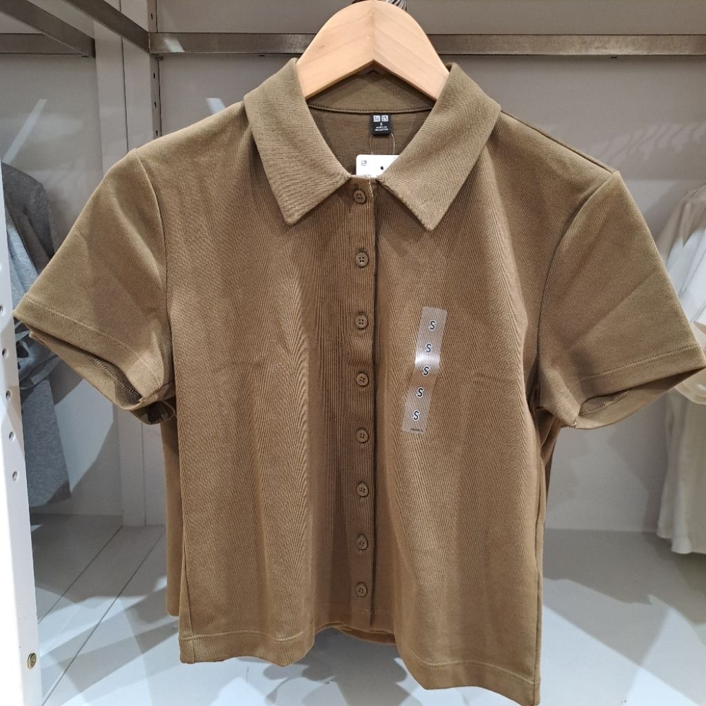 kemeja polo wanita lengan pendek uniqlo