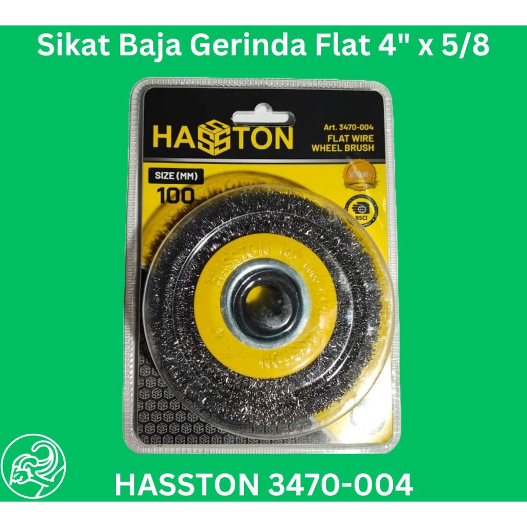 HASSTON 3470-004 Sikat Baja Gerinda Flat 4" x 5/8" Sikat Kawat Gerinda Duduk Hasston 4 inch