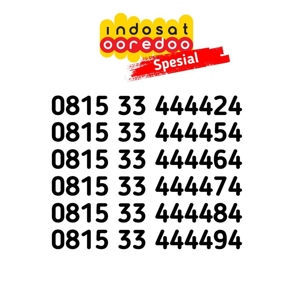Nomor cantik indosat kwarted 334444 nomer cantik indosat 334444