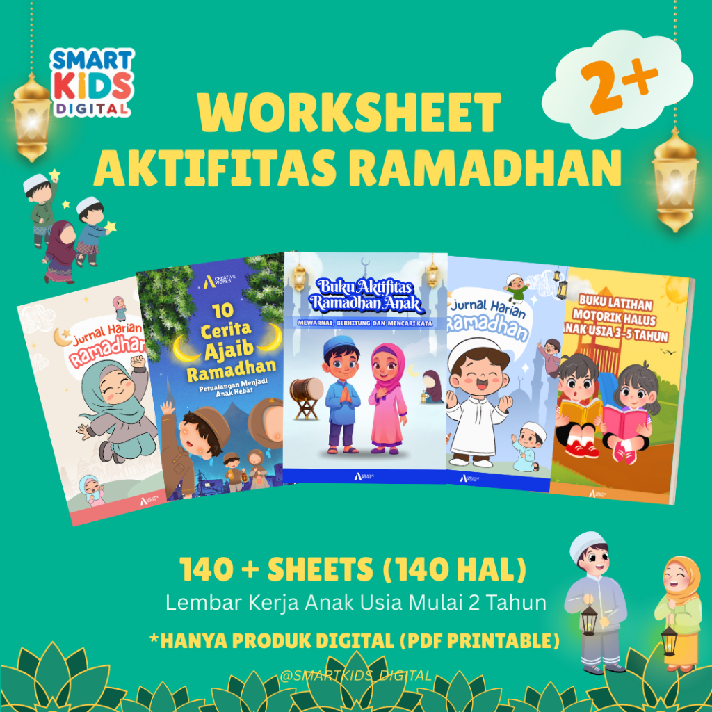 Worksheet Ramadhan Untuk Anak 2 Tahun Pra TK PAUD 102 Halaman Printable Lembar Kerja Media Belajar P