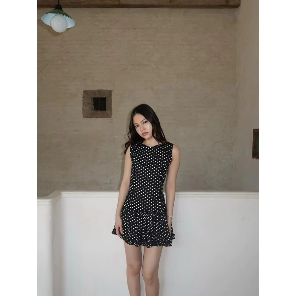 RF - AMOUR DRESS POLKADOT PREMIUM WANITA KEKINIAN ADEM NYAMAN MODEL KOREA -NP