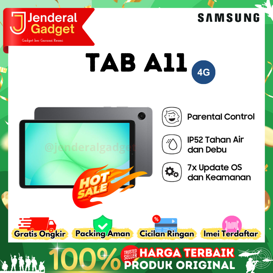 Samsung Galaxy Tab A11 4G 4/64GB Garansi Resmi Indonesia