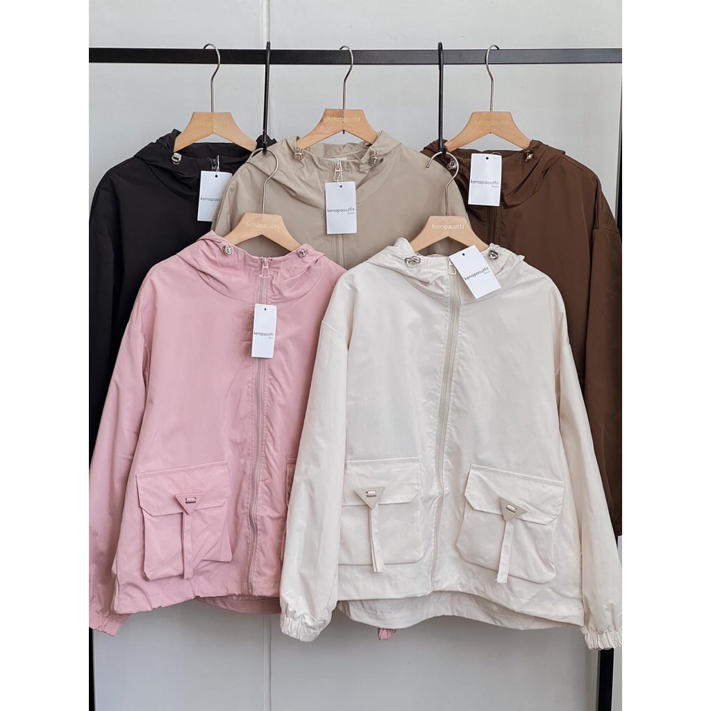 jaket parasut 2 layer tebal - jaket wanita