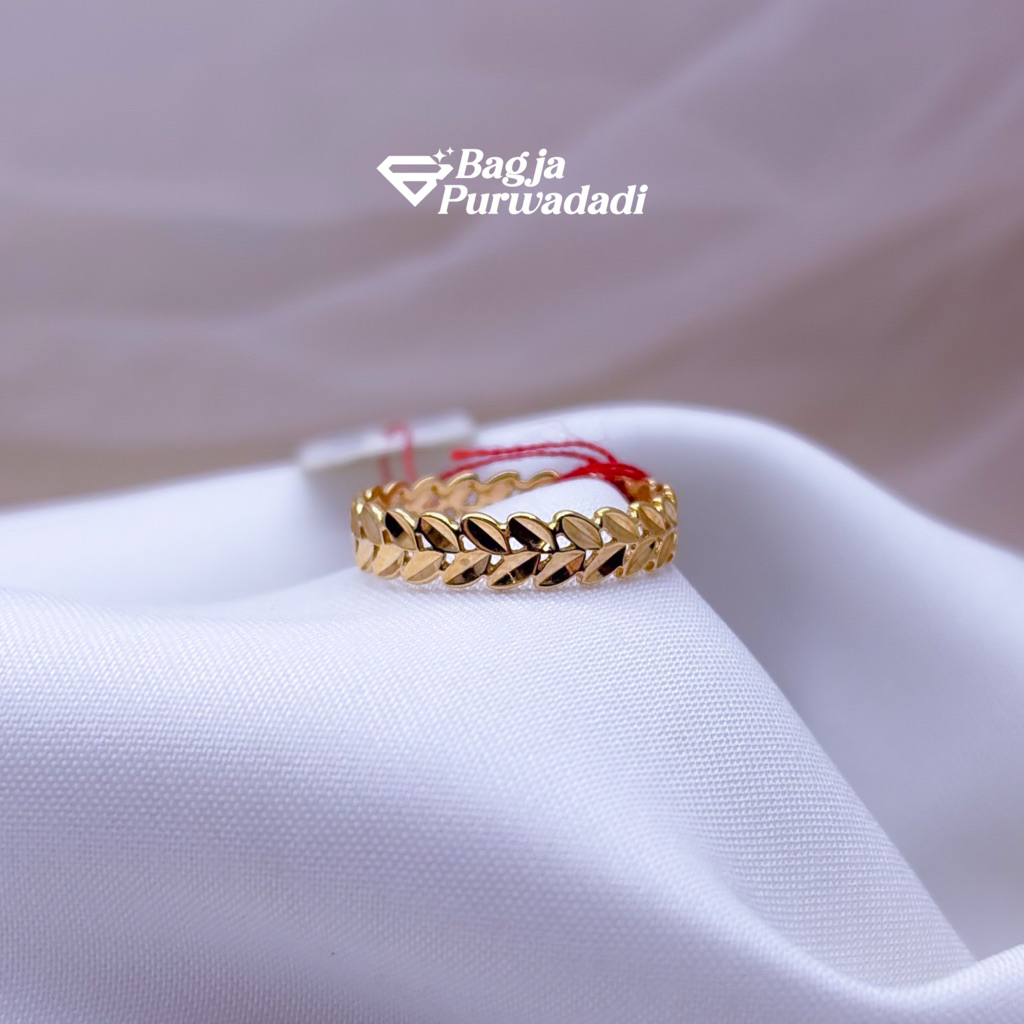 Cincin full model daun stylish